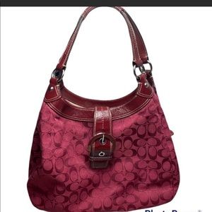 Coach Crimson SoHo Signature Handbag/ purse F18750